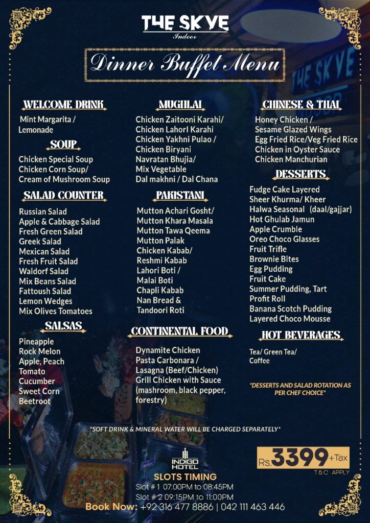 Dinner Buffet at The Skye Restaurant